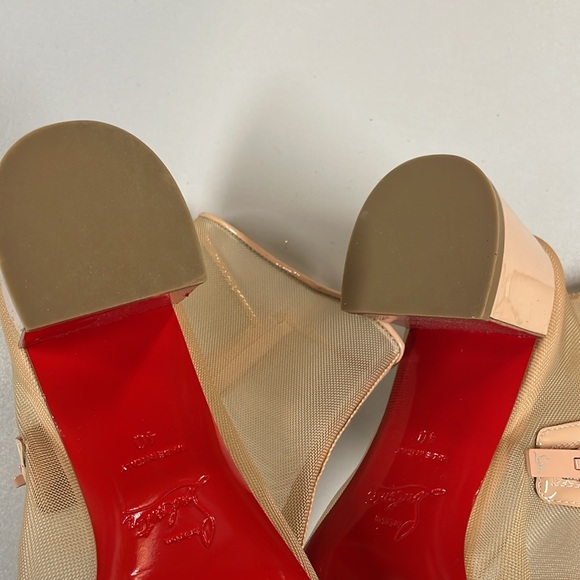 CHRISTIAN LOUBOUTIN Women's Checkypoint Mesh Ankle Boots Size EU 40 In Beige - Picture 9 of 9